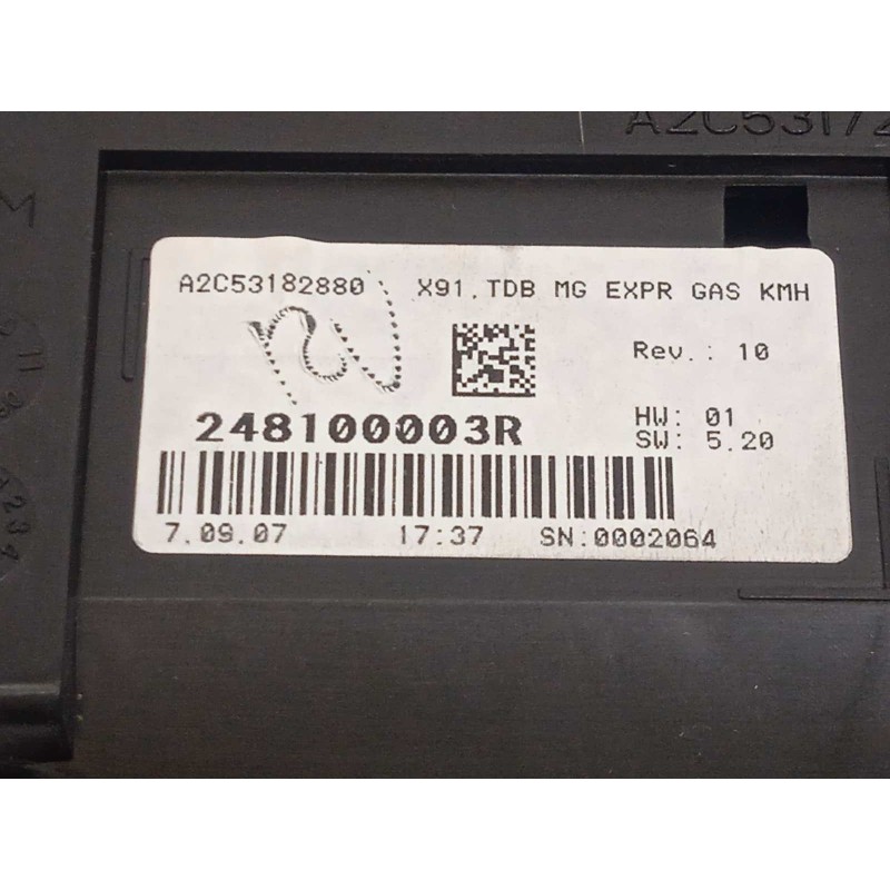 Recambio de cuadro instrumentos para renault laguna iii 2.0 16v e85 cat (etanol) referencia OEM IAM 248100003R  
