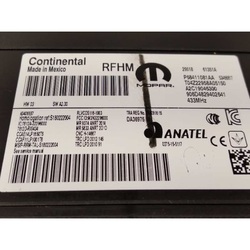 Recambio de modulo electronico para jeep compass ii longitude 4x2 referencia OEM IAM P68411081AA  A2C19046300