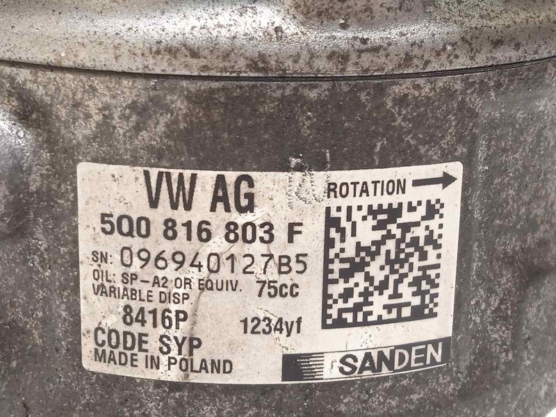 Recambio de compresor aire acondicionado para skoda fabia style referencia OEM IAM 5Q0816803F  