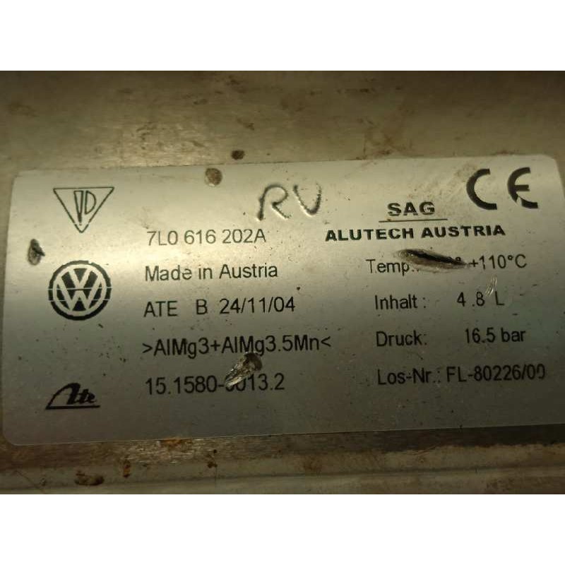 Recambio de acumulador suspension neumatica para volkswagen touareg (7la) tdi v6 referencia OEM IAM 7L0616202A  15158000132