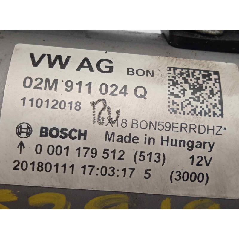 Recambio de motor arranque para skoda fabia style referencia OEM IAM 02M911024Q  0001179512