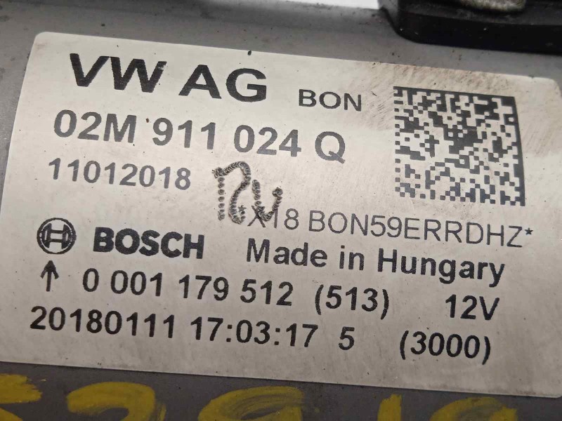 Recambio de motor arranque para skoda fabia style referencia OEM IAM 02M911024Q  0001179512