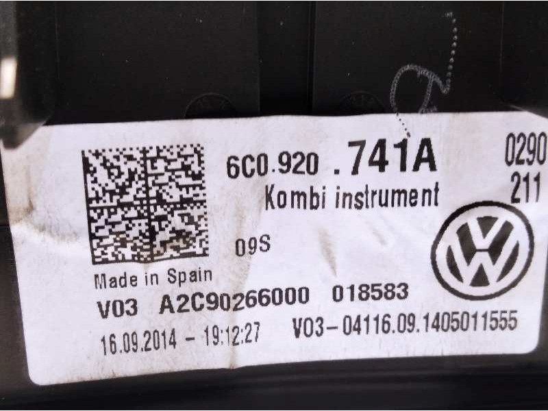 Recambio de cuadro instrumentos para volkswagen polo (6c1) 1.4 tdi referencia OEM IAM 6C0920741A  A2C90266000