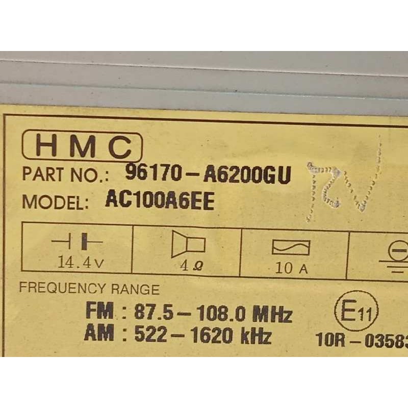 Recambio de sistema audio / radio cd para hyundai i30 (gd) classic referencia OEM IAM 96170A6200GU  