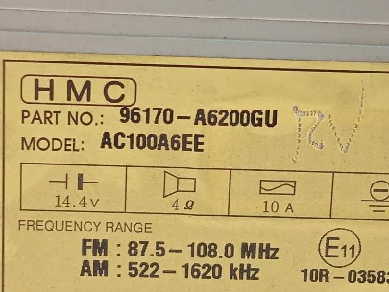 Recambio de sistema audio / radio cd para hyundai i30 (gd) classic referencia OEM IAM 96170A6200GU  