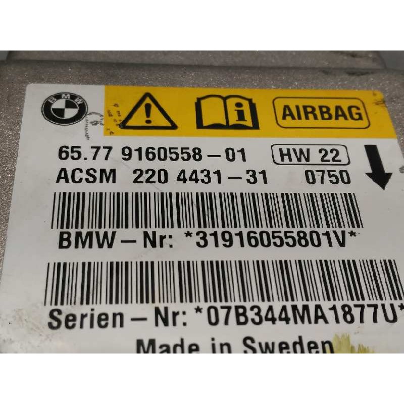 Recambio de centralita airbag para bmw serie 5 touring (e61) 520d referencia OEM IAM 65779160558  