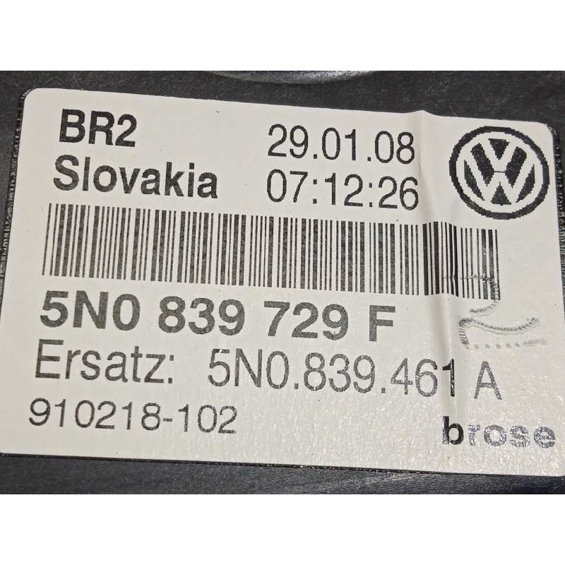 Recambio de elevalunas trasero izquierdo para volkswagen tiguan (5n1) +motion referencia OEM IAM 5N0839729F  5N0959703