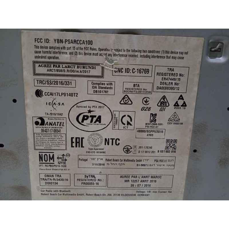 Recambio de sistema audio / radio cd para citroën c4 picasso referencia OEM IAM 9822729680 7503900130 1623788880