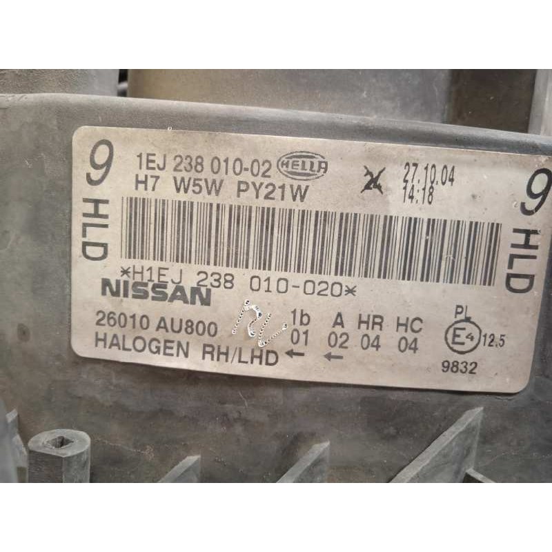 Recambio de faro derecho para nissan primera berlina (p12) acenta referencia OEM IAM 26010AU800 26010AU80B 1EJ23801002