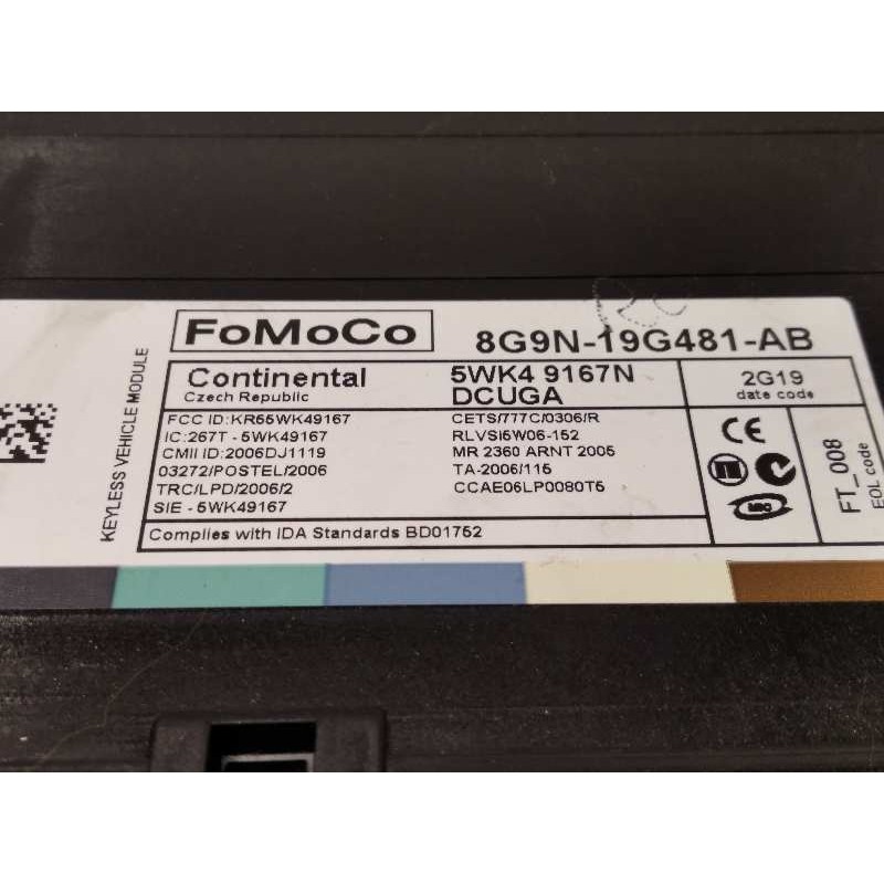 Recambio de modulo electronico para jaguar xf 2.2 diesel referencia OEM IAM 8G9N19G481AB  5WK49167N