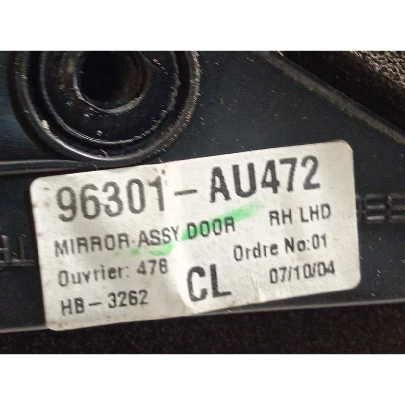 Recambio de retrovisor derecho para nissan primera berlina (p12) acenta referencia OEM IAM 96301AU472  