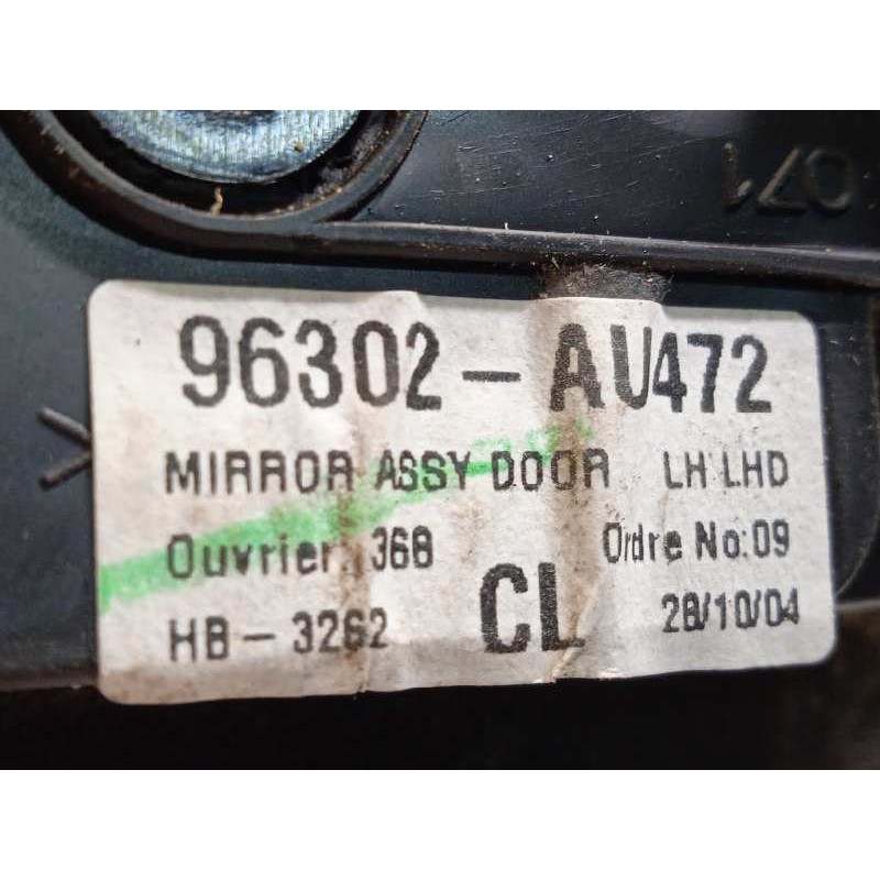 Recambio de retrovisor izquierdo para nissan primera berlina (p12) acenta referencia OEM IAM 96302AU472  