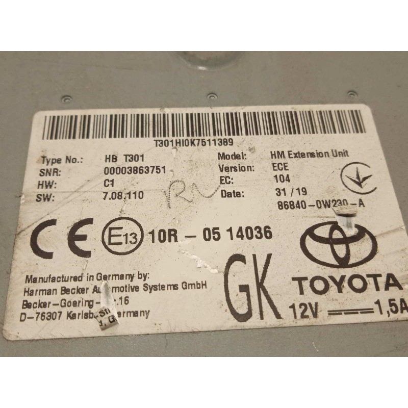 Recambio de modulo electronico para lexus es 300h referencia OEM IAM 868400W230  