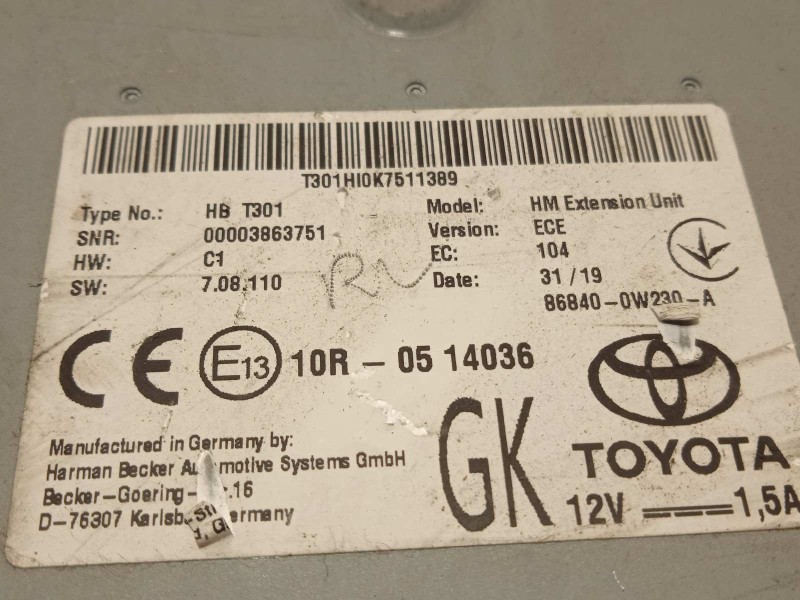 Recambio de modulo electronico para lexus es 300h referencia OEM IAM 868400W230  