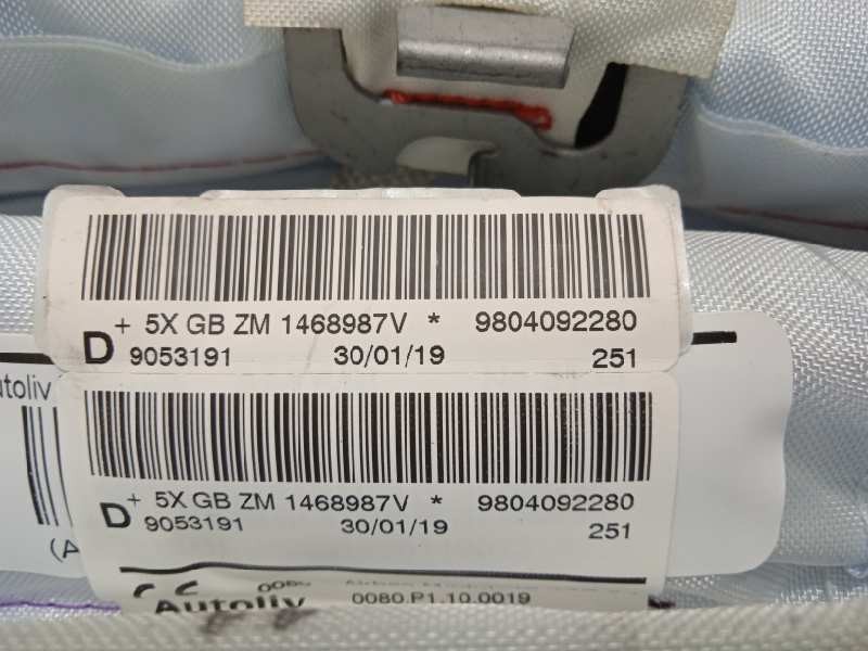 Recambio de airbag cortina delantero derecho para peugeot 2008 (--.2013) allure referencia OEM IAM 9804092280  