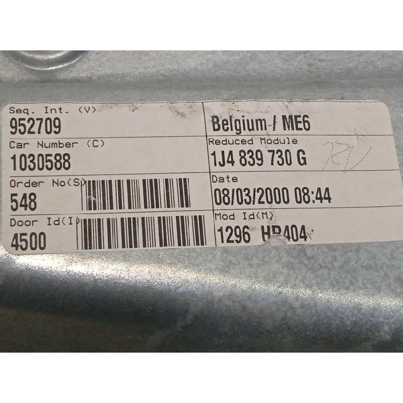 Recambio de elevalunas trasero derecho para volkswagen golf iv berlina (1j1) básico referencia OEM IAM 1J4839730G  1J4959812C