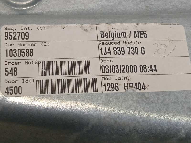Recambio de elevalunas trasero derecho para volkswagen golf iv berlina (1j1) básico referencia OEM IAM 1J4839730G  1J4959812C