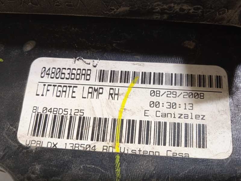 Recambio de piloto trasero derecho interior para dodge journey r/t referencia OEM IAM 04806368AB  