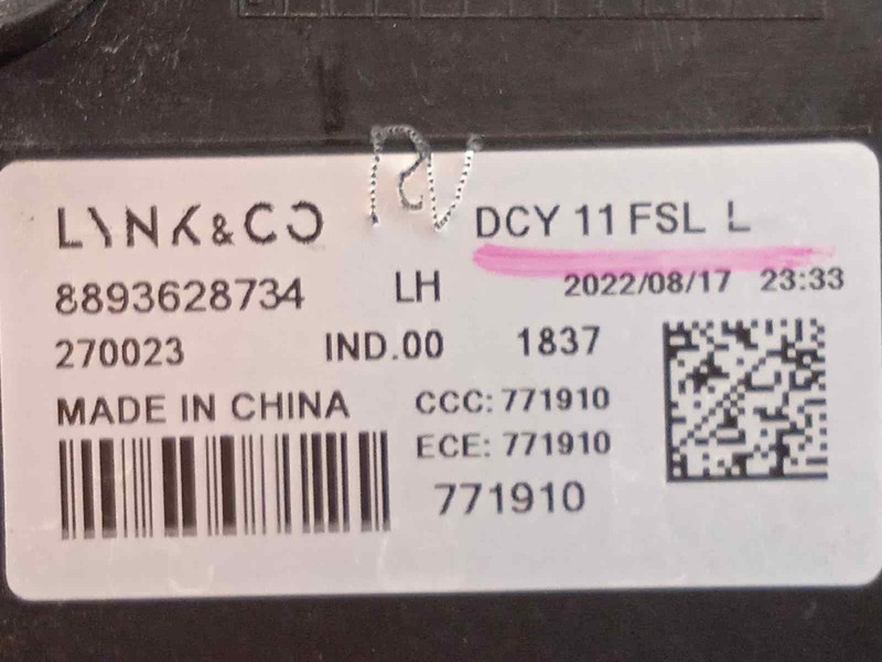Recambio de piloto delantero izquierdo para lynk&co lynk & co 01 1.5 phev referencia OEM IAM 8893628734  