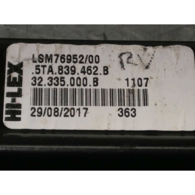 Recambio de elevalunas trasero derecho para volkswagen touran (5t1) advance bmt referencia OEM IAM 5TA839462B  5Q0959812E