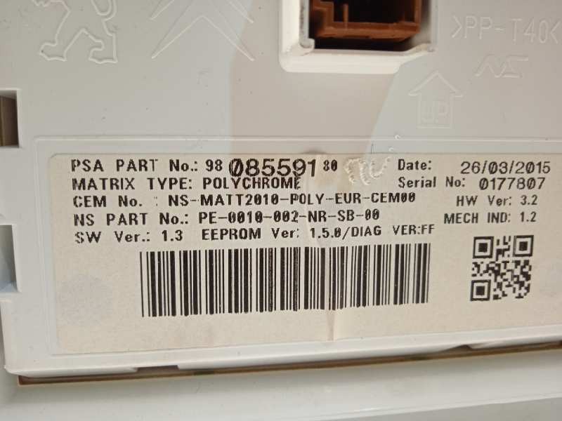 Recambio de cuadro instrumentos para peugeot 2008 (--.2013) active referencia OEM IAM 9808559180  