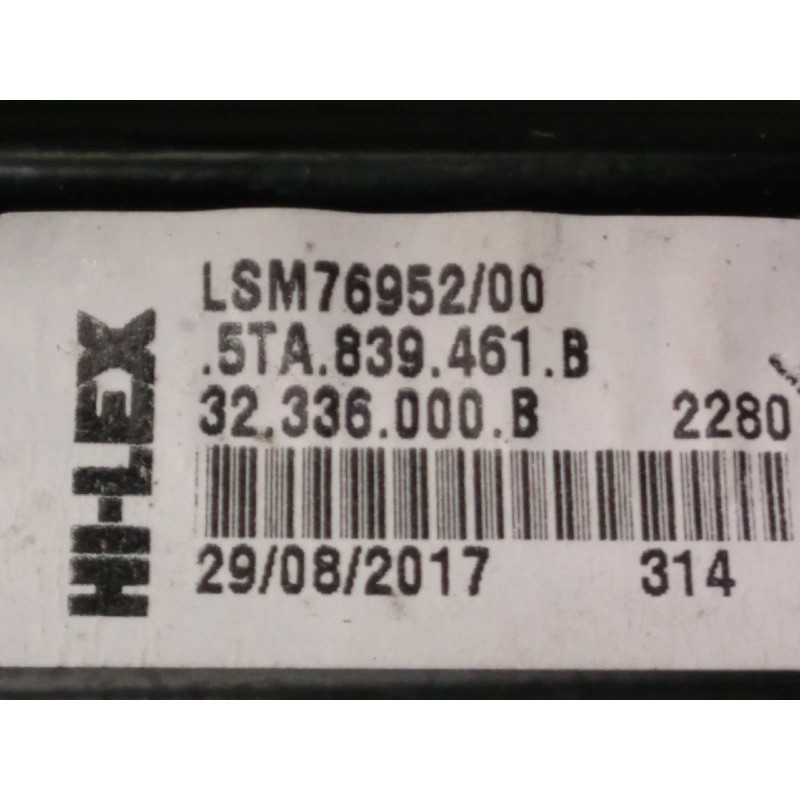 Recambio de elevalunas trasero izquierdo para volkswagen touran (5t1) advance bmt referencia OEM IAM 5TA839461B  5Q0959811E
