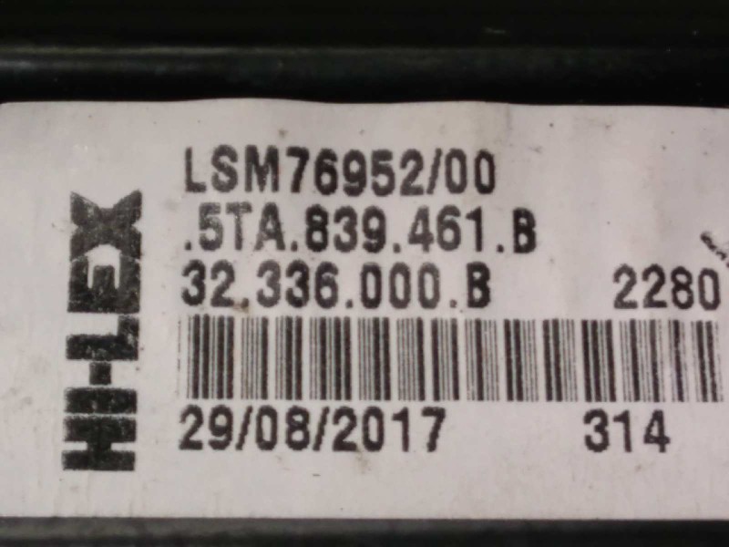 Recambio de elevalunas trasero izquierdo para volkswagen touran (5t1) advance bmt referencia OEM IAM 5TA839461B  5Q0959811E