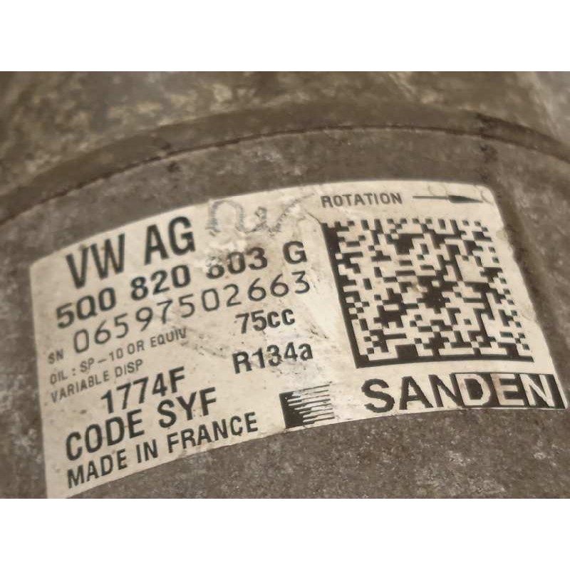 Recambio de compresor aire acondicionado para seat ibiza (6p1) style referencia OEM IAM 5Q0820803G  1774F