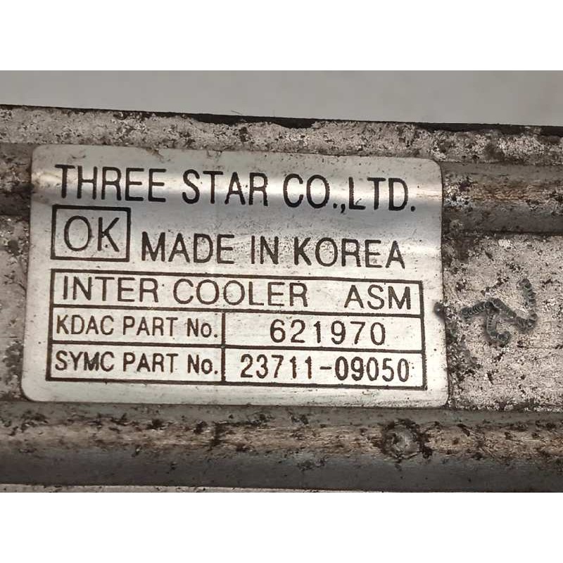 Recambio de intercooler para ssangyong kyron 200 xdi limited referencia OEM IAM 2371109050  