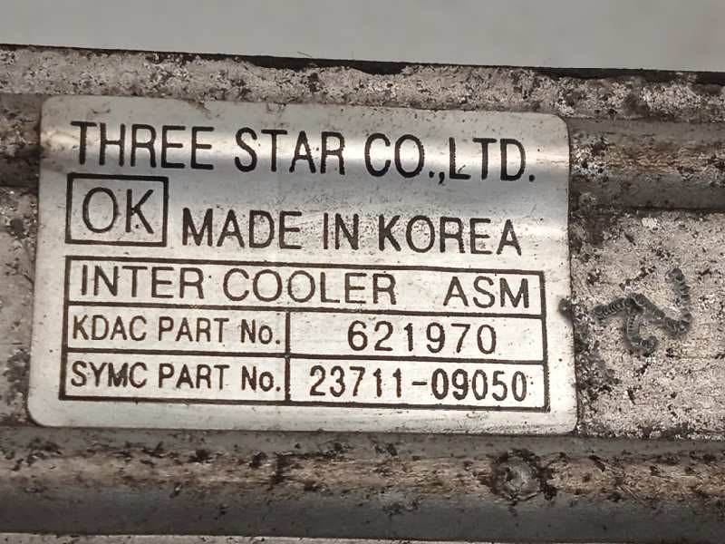Recambio de intercooler para ssangyong kyron 200 xdi limited referencia OEM IAM 2371109050  