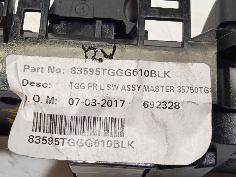 Recambio de mando elevalunas delantero izquierdo para honda civic lim.4 (fc) 1.0 referencia OEM IAM 83595TGGG610BLK  