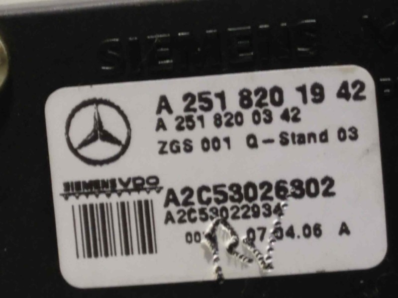 Recambio de modulo electronico para mercedes-benz clase r (w251) 3.0 cdi cat referencia OEM IAM A2518201942  