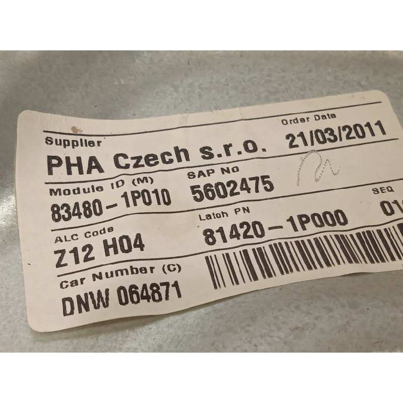 Recambio de elevalunas trasero derecho para kia venga drive referencia OEM IAM 834801P010 0130822638 834601P000