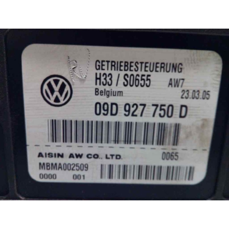 Recambio de centralita cambio automatico para volkswagen touareg (7la) tdi v6 referencia OEM IAM 09D927750D  