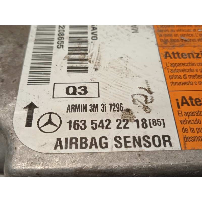 Recambio de centralita airbag para mercedes-benz clase m (w163) 400 cdi (163.128) referencia OEM IAM 1635422218  