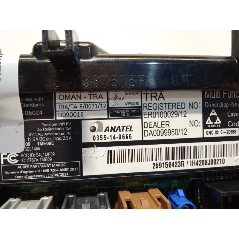 Recambio de pantalla multifuncion para renault captur zen referencia OEM IAM 259150423R  