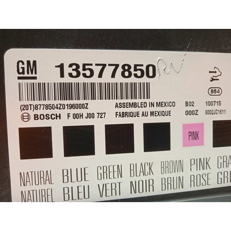 Recambio de centralita check control para opel astra j lim. sport referencia OEM IAM 13577850  