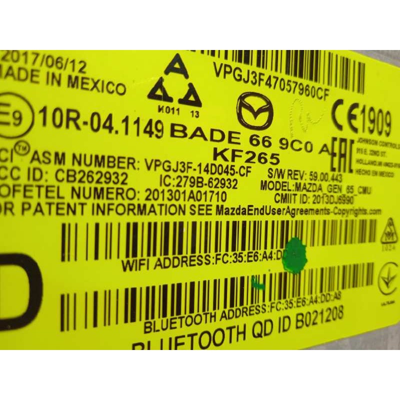 Recambio de modulo electronico para mazda 2 lim. () 1.5 16v cat referencia OEM IAM BADE669C0A  