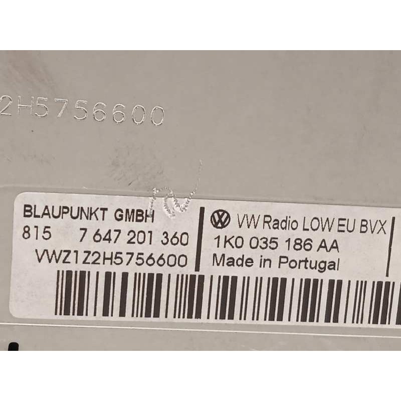 Recambio de sistema audio / radio cd para volkswagen touran (1t2) edition referencia OEM IAM 1K0035186AA  