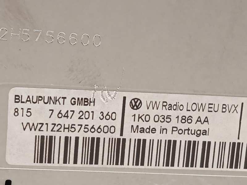 Recambio de sistema audio / radio cd para volkswagen touran (1t2) edition referencia OEM IAM 1K0035186AA  