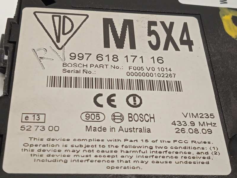 Recambio de modulo electronico para porsche cayman (typ 987c) básico coupe referencia OEM IAM 99761817116  F005V01014