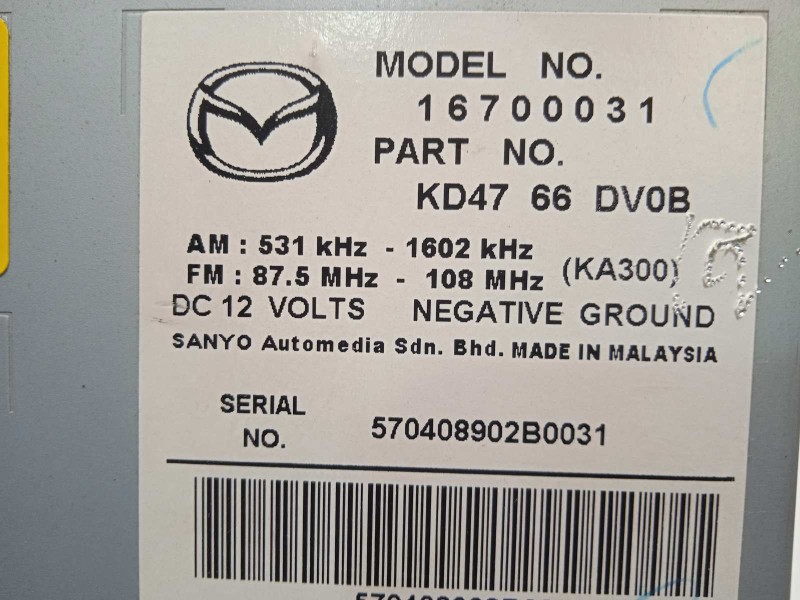 Recambio de sistema navegacion gps para mazda cx-5 2.2 turbodiesel cat referencia OEM IAM KD4766DV0B  