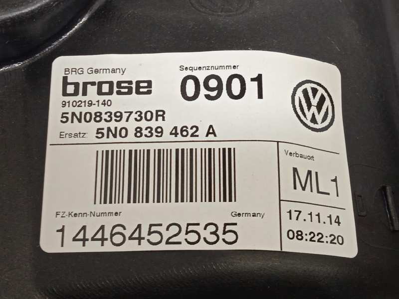 Recambio de elevalunas trasero derecho para volkswagen tiguan (5n2) t1 bluemotion referencia OEM IAM 5N0839730R  5N0959704F