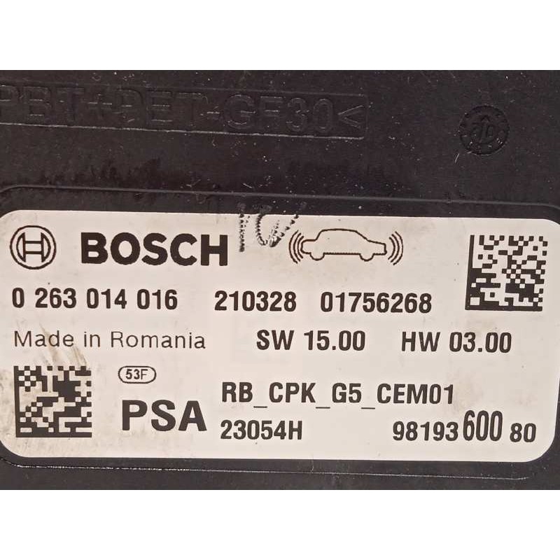 Recambio de modulo electronico para opel grandland x referencia OEM IAM 9819360080  0263014016