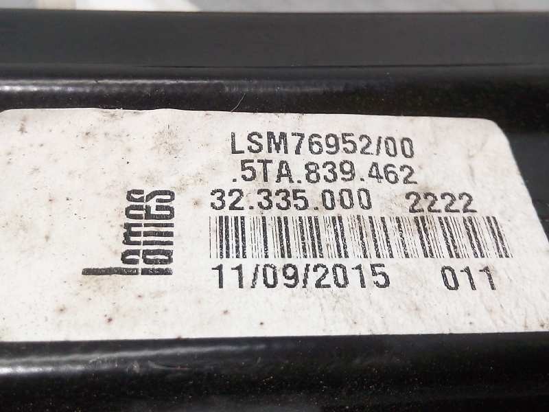 Recambio de elevalunas trasero derecho para volkswagen touran (5t1) advance bmt referencia OEM IAM 5TA839462  5Q0959802A