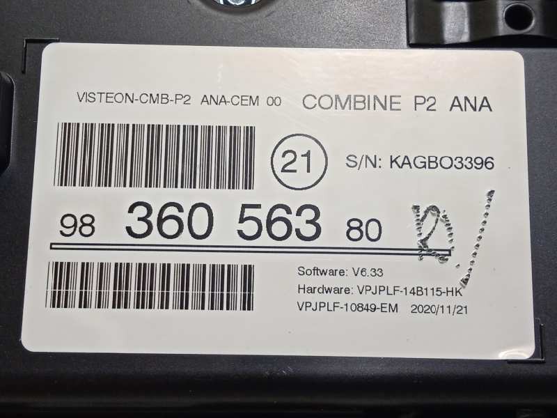 Recambio de cuadro instrumentos para peugeot 208 active referencia OEM IAM 9836056380  