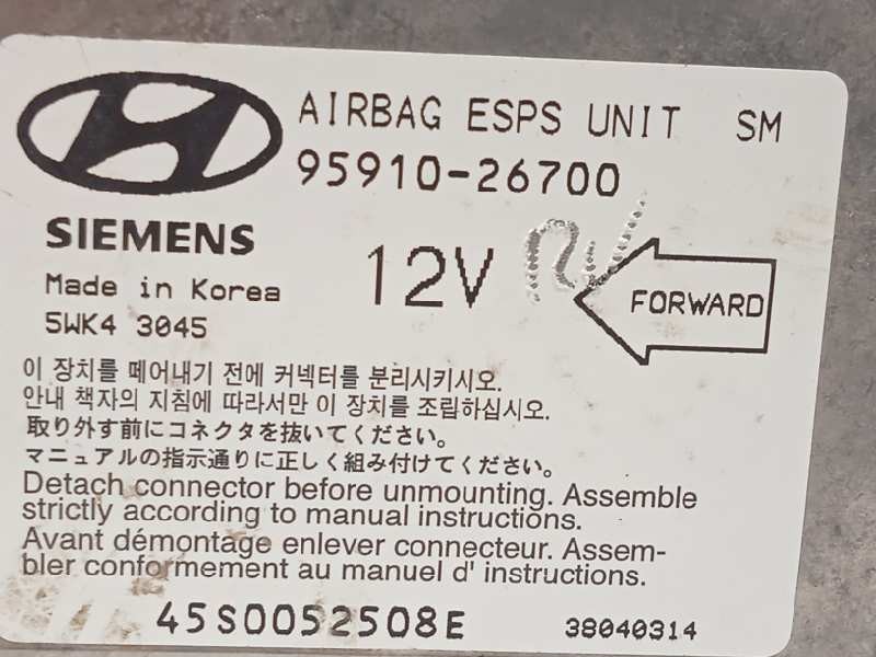 Recambio de centralita airbag para hyundai santa fe (sm) 2.0 crdi cat referencia OEM IAM 9591026700  5WK43045