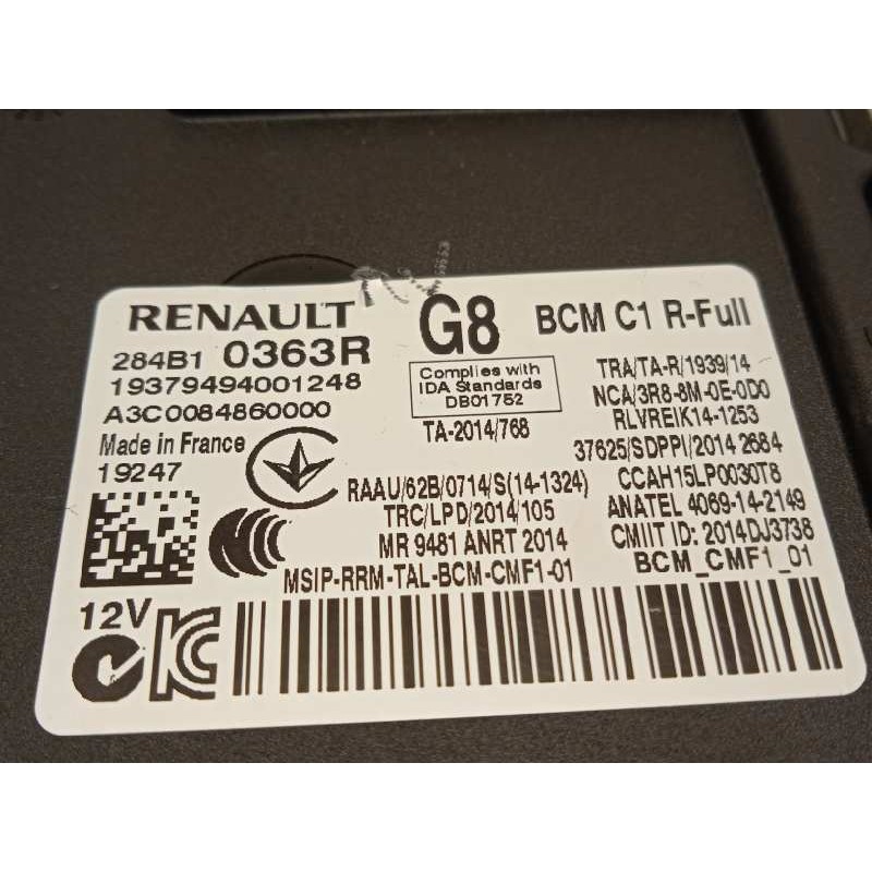 Recambio de caja reles / fusibles para renault megane iv grandtour 1.3 tce referencia OEM IAM 284B10363R  