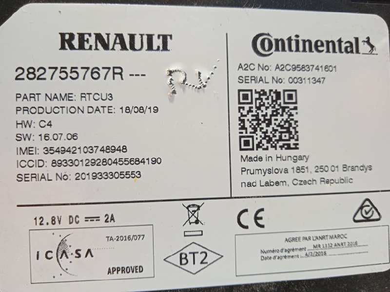 Recambio de modulo electronico para renault megane iv grandtour 1.3 tce referencia OEM IAM 282755767R  