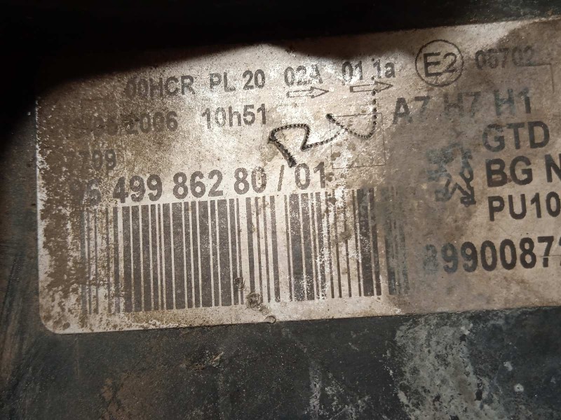 Recambio de faro izquierdo para peugeot 207 xs referencia OEM IAM 9649986280  620895